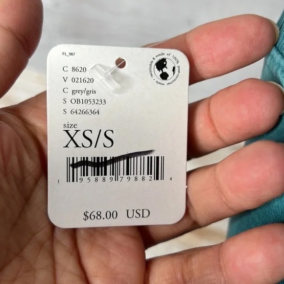 FP Movement Leggings Size XS/S Turquoise Rib Stretch High-Rise Good Karma Crop - Picture 14 of 14